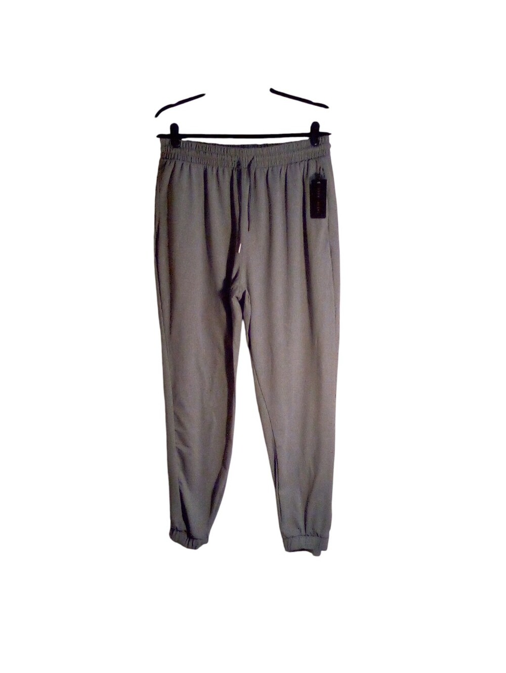 Faded Rose Joggers Stretch Pull On Drawstring Waist Size 1X Grey